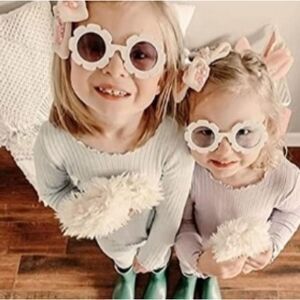 NEW! Kids Round Flower Sunglasses, Cute Daisy Glasses for Toddler Girls …